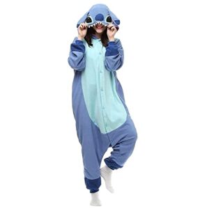 eunwow unisex adult novelty one-piece cosplay animal pajamas sleepwear homewear halloween for women men l