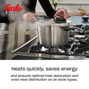 Fissler Vitavit Premium Pressure Cooker with Steamer Insert - Premium German Construction - Built to Last for Decades - Safe & Easy Pressure Cooker with Glass Lid - For All Cooktops - 2.6 Quarts
