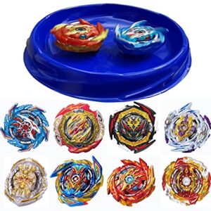 Bey Burst Gyro Toy Set with Arena Great Birthday Gift for Boys Children Kids 6 8 + Metal Fusion Attack Top Grip Blade Set with Battling Game Storage Box 8 Top Burst Gyros 3 Two-Way Launcher 2 Handles