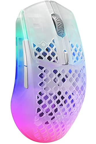 SteelSeries Aerox 3 Wireless - Super Light Gaming Mouse - 18,000 CPI TrueMove Air Optical Sensor - Ultra-Lightweight Water Resistant Design - 200 Hour Battery Life - Ghost