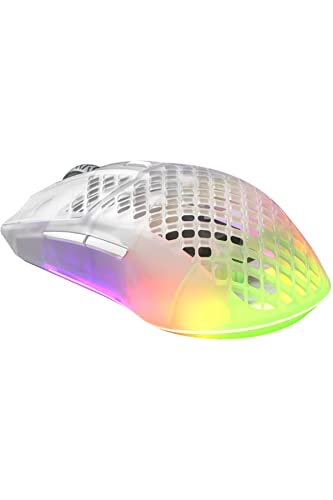 SteelSeries Aerox 3 Wireless - Super Light Gaming Mouse - 18,000 CPI TrueMove Air Optical Sensor - Ultra-Lightweight Water Resistant Design - 200 Hour Battery Life - Ghost