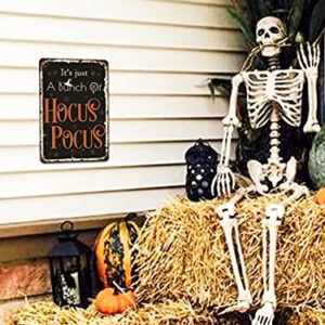 Halloween Decorations It'S Just A Bunch Of Hocus Pocus Vintage Funny Tin Sign Home Wall Decor Art Painting Poster Farm Yard Porch Fence 12X8 Inch Hanging Plaque