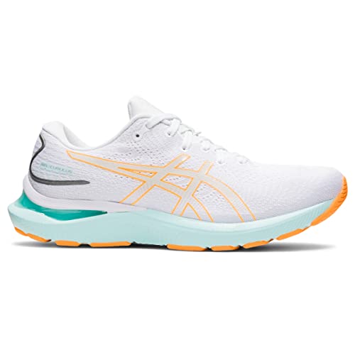 ASICS Women's Gel-Cumulus 24 Running Shoes, 8.5, White/Orange POP