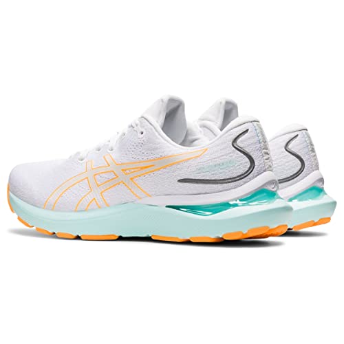 ASICS Women's Gel-Cumulus 24 Running Shoes, 8.5, White/Orange POP