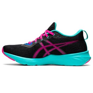 asics women's versablast 2 running shoes, 7.5, black/pink glo