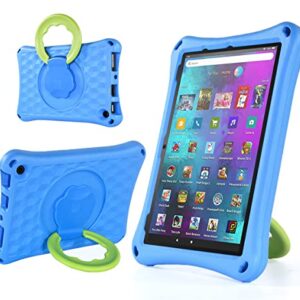 Fire HD 10 Tablet Case (2021 Released) 11th Generation and Fire HD 10 Plus Case, Lightweight EVA Kids Friendly Shockproof 360 Rotating Grip Handle Folding Stand Cover for Kids