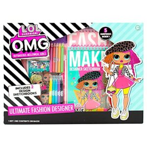 l.o.l. surprise! o.m.g. ultimate fashion designer by horizon group usa, color & create outfits & make-up looks for the o.m.g. sisters, includes 2 sketchbooks, 5 surprises, stickers, stencils & more