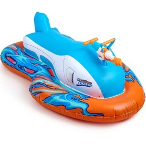 NERF Super Soaker Stormforce Ride-On Racer – Inflatable Pool Float with Pool-Fed Mega Water Blaster