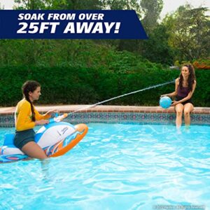 NERF Super Soaker Stormforce Ride-On Racer – Inflatable Pool Float with Pool-Fed Mega Water Blaster