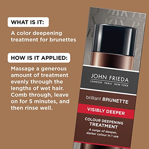 John Frieda Brilliant Brunette Hair Color Deepening Treatment, for Cocoa Infused, Darker Color, 4 oz, with Evening Primrose Oil (Pack of 2)