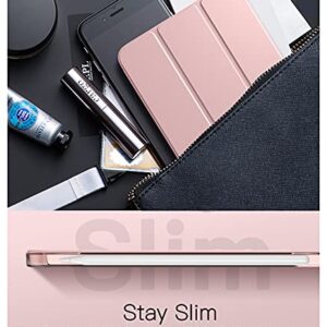 TiMOVO Case for New iPad Mini 6th Generation, iPad Mini 6 Case(8.3-inch, 2021), [Support Touch ID & Apple Pencil Charging] Slim Translucent Frosted Hard Back Cover with Auto Wake/Sleep - Rose Gold