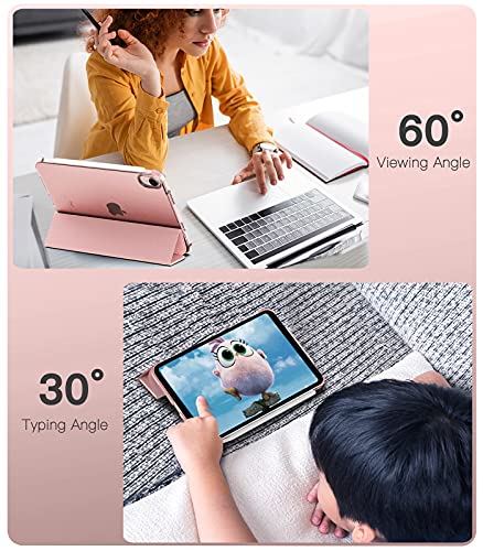 TiMOVO Case for New iPad Mini 6th Generation, iPad Mini 6 Case(8.3-inch, 2021), [Support Touch ID & Apple Pencil Charging] Slim Translucent Frosted Hard Back Cover with Auto Wake/Sleep - Rose Gold