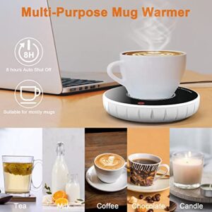 Smart Coffee Mug Warmer with Auto Shut Off for Home Office Desk Use,Touch Control Tech Safety and Smart Temperature Settings for Coffee, Milk, Tea, Water (White)