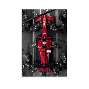 maisuimaoyi racing poster car poster f1 pit canvas art poster and wall art picture print modern family bedroom decor posters 16x24inch(40x60cm)