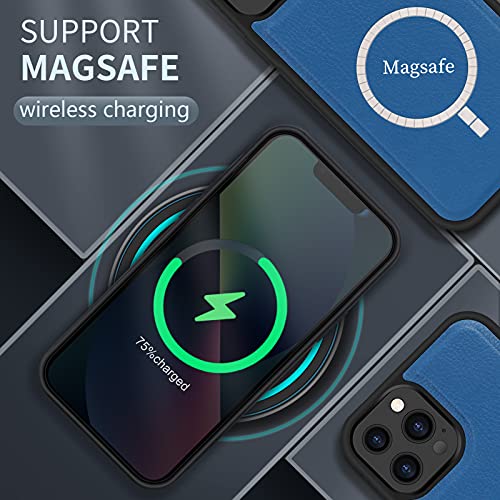 Skycase Wallet Case Compatible for iPhone 13 5G 6.1’’, Support [Magsafe Charge][2 in 1] Magnetic Detachable Flip Folio Wallet Case with Card Slots for iPhone 13 6.1 inch 2021,Navy