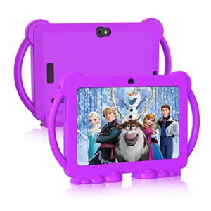 yobanse kids tablet, 7 inch tablet for kids 3gb ram 32gb rom android 11.0 toddler tablet with bluetooth, wifi, gms, parental control, dual camera, shockproof case, educational, games(purple)