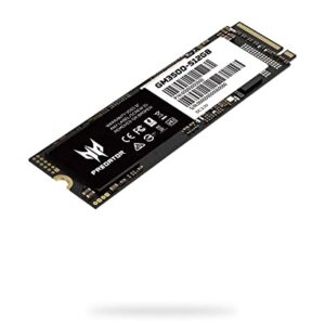 acer Predator GM3500 512GB NVMe SSD - M.2 PCIe Gen3 (8 Gb/s) x 4 Interface Internal Solid State Hard Drive with DDR4 DRAM Cache Up to 3400 MB/s - BL.9BWWR.101