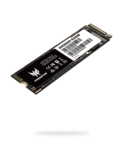 acer Predator GM3500 512GB NVMe SSD - M.2 PCIe Gen3 (8 Gb/s) x 4 Interface Internal Solid State Hard Drive with DDR4 DRAM Cache Up to 3400 MB/s - BL.9BWWR.101