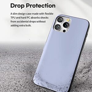 GOOSPERY Magnetic Door Bumper Compatible with iPhone 13 Pro Case, Card Holder Wallet Case, Easy Magnet Auto Closing Protective Dual Layer Sturdy Phone Back Cover - Lilac Purple