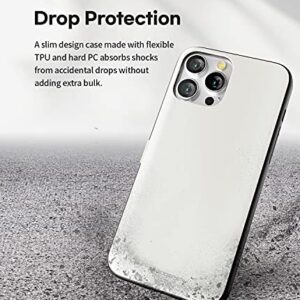 GOOSPERY Magnetic Door Bumper Compatible with iPhone 13 Pro Case, Card Holder Wallet Case, Easy Magnet Auto Closing Protective Dual Layer Sturdy Phone Back Cover - White