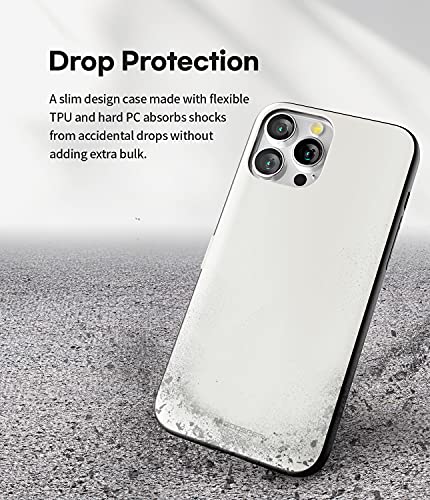 GOOSPERY Magnetic Door Bumper Compatible with iPhone 13 Pro Case, Card Holder Wallet Case, Easy Magnet Auto Closing Protective Dual Layer Sturdy Phone Back Cover - White