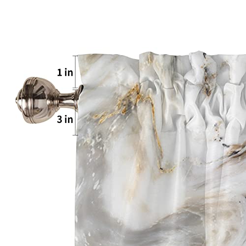 Crystal Emotion Window Curtains Vanlance Rod Pocket Curtain Drapery for Living Room Kitchen Bathroom, Wild Marble, Soft&Washable Small Window Treatment Valances, Abstract, 1 Panel, 54x18inch