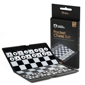 chess armory pocket chess set - portable mini chess set for adults and youth - mini chess board to take anywhere for an unforgettable, mind-sharpening chess game