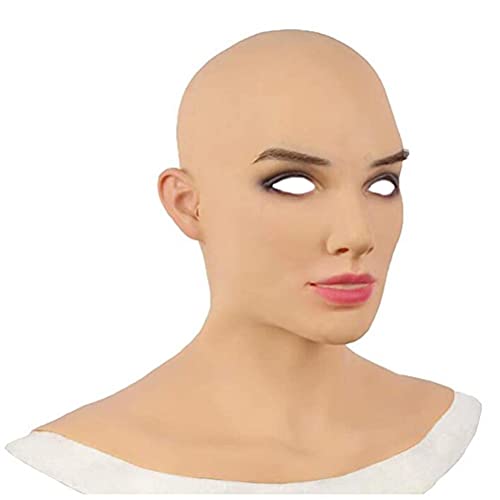 Realistic Female Latex Cosplay Mask Halloween Masquerade Mask Novelty Costume Party Latex Full Head Mask