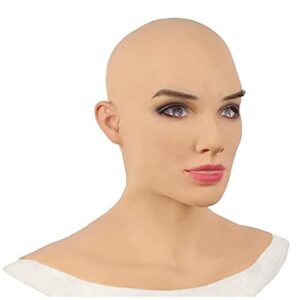 Realistic Female Latex Cosplay Mask Halloween Masquerade Mask Novelty Costume Party Latex Full Head Mask