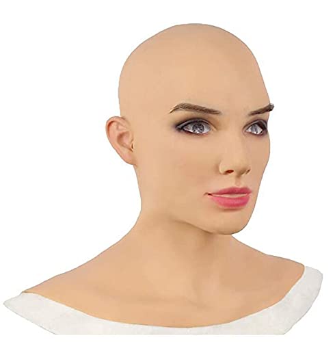 Realistic Female Latex Cosplay Mask Halloween Masquerade Mask Novelty Costume Party Latex Full Head Mask