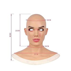 Realistic Female Latex Cosplay Mask Halloween Masquerade Mask Novelty Costume Party Latex Full Head Mask