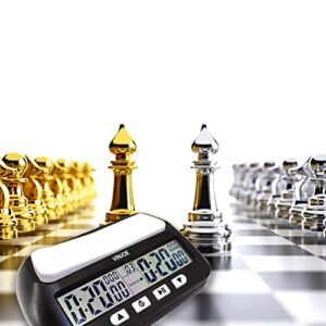 VINJOE Chess Clock Digital Chess Timer, Portable Digital Chess Clock & Game Timer for Board Games with Basic, Bonus, Delay and Positive Time Features Best Gifts for Christmas(Include Battery)