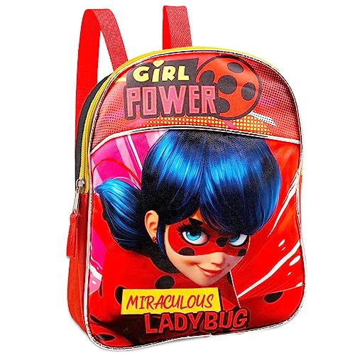 The Miraculous Ladybug MINI Backpack Set ~ 3 Pc School Supplies Bundle With 11" Miraculous Ladybug School Bag for Girls, Kids, Miraculous Ladybug Stickers, and More