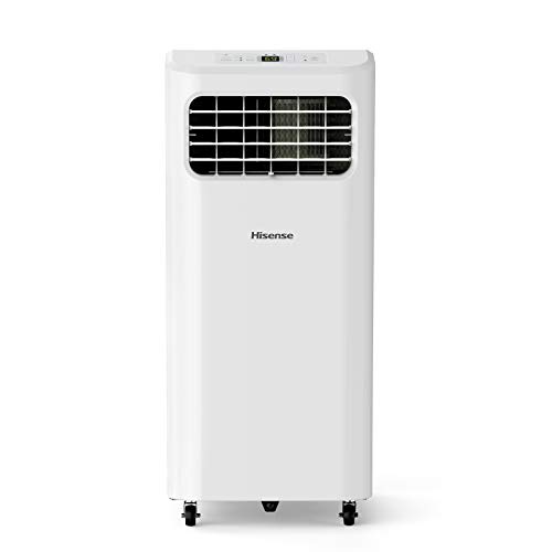 Hisense Portable Air Conditioner 6,000 BTU Cooling Dehumidifier Fan for Smaller Room up to 250 sq ft, Remote Control, White (Renewed)