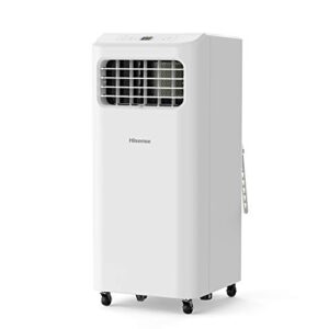 Hisense Portable Air Conditioner 6,000 BTU Cooling Dehumidifier Fan for Smaller Room up to 250 sq ft, Remote Control, White (Renewed)