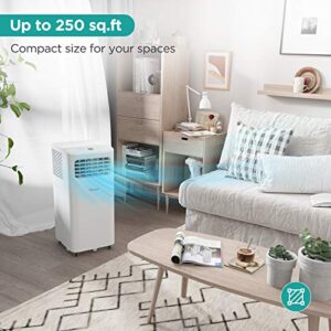 Hisense Portable Air Conditioner 6,000 BTU Cooling Dehumidifier Fan for Smaller Room up to 250 sq ft, Remote Control, White (Renewed)