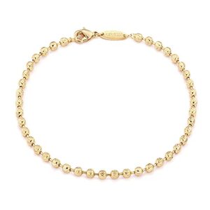 mevecco gold beaded bracelets,18k gold plated handmade minimalist stackable thin bracelets round balls chain dainty bracelet for women