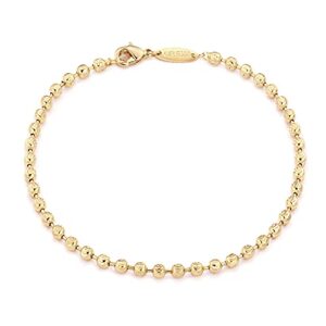 MEVECCO Gold Beaded Bracelets,18K Gold Plated Handmade Minimalist Stackable Thin Bracelets Round Balls Chain Dainty Bracelet for Women