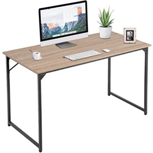 paylesshere computer desk 47'', modern writing desk, simple study table, industrial office desk, sturdy laptop table for home office, nature