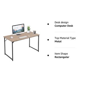 PayLessHere Computer Desk 47'', Modern Writing Desk, Simple Study Table, Industrial Office Desk, Sturdy Laptop Table for Home Office, Nature