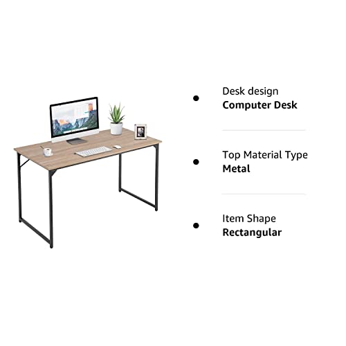 PayLessHere Computer Desk 47'', Modern Writing Desk, Simple Study Table, Industrial Office Desk, Sturdy Laptop Table for Home Office, Nature