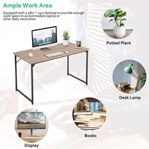 PayLessHere Computer Desk 47'', Modern Writing Desk, Simple Study Table, Industrial Office Desk, Sturdy Laptop Table for Home Office, Nature