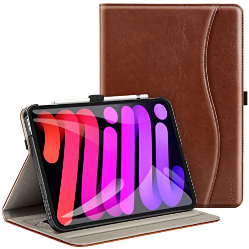 Ztotop Case for New iPad Mini 6 2021 (6th Generation), Premium PU Leather Folio Stand Smart Cover, Multi-Viewing Angles and Auto Wake & Sleep Function for iPad Mini 6th Gen 8.3 Inch - Brown