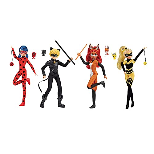 Miraculous Heroes Fashion Doll Bundle (Ladybug, Cat Noir, Rena Rouge, Queen Bee)