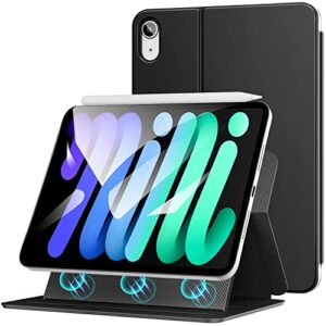 ztotopcases magnetic case for new ipad mini 6 2021 (6th generation), smart lightweight case with multi-viewing angles, magnetic stand cover with auto sleep/wake for ipad mini 6th gen 8.3 inch, black