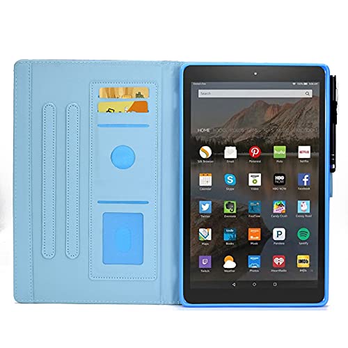 Folio Case for Amazon Fire HD 8 Tablet (Only Fit 2018 2017 2016 Version,8th/7th/6th Generation) and Fire HD 8 Tablet, Funut Premium PU Leather Smart Cover with Auto Wake/Sleep,Cute Bird
