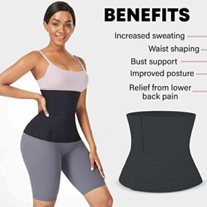 Soo slick Waist Trainer for Women Lower Belly Fat - Weight Loss Compression Tummy Control Belt Plus Size Snatch Me Up Bandage wrap Waist Trimmer Black