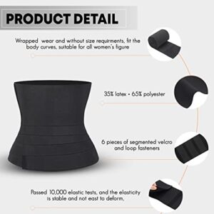 Soo slick Waist Trainer for Women Lower Belly Fat - Weight Loss Compression Tummy Control Belt Plus Size Snatch Me Up Bandage wrap Waist Trimmer Black