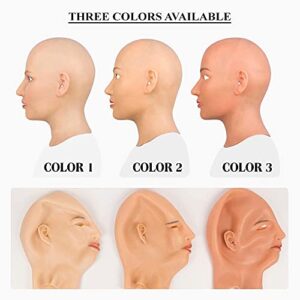 SHMCOFE Crossdressing Silicone Female Mask Headwear Mask For Crossdressers Cosplay Halloween Transgender