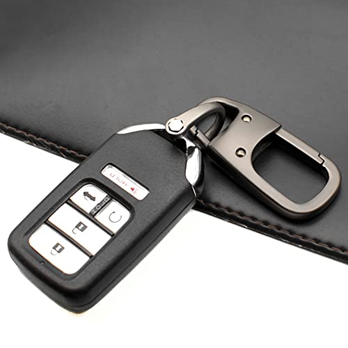 MECHCOS Metal Keychain Car Fob Key Chain Holder Clip with Detachable Valet Key Ring & Anti-Lost D-Ring for Men and Women - Gunmetal